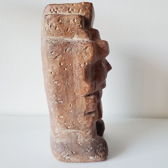 Vintage Terracotta Statue Aztec Rain God Tlaloc  Made in Mexico - Picture 2 of 13
